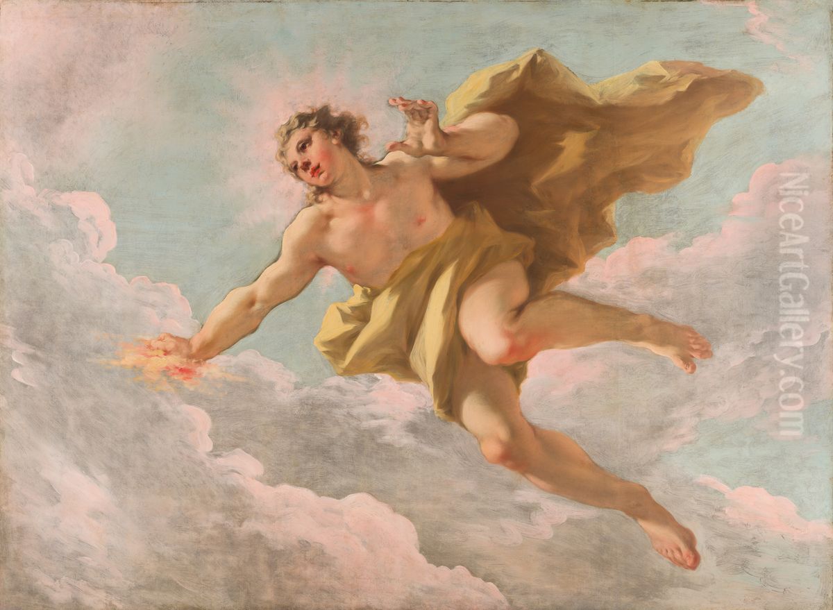 Apollo Oil Painting by Giovanni Antonio Pellegrini