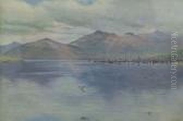 Tromso Fjord Oil Painting by George Edward Lodge