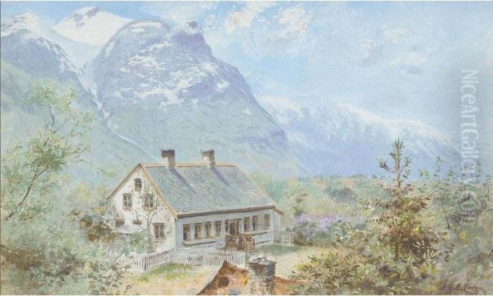 Elverhoi Oil Painting by George Edward Lodge