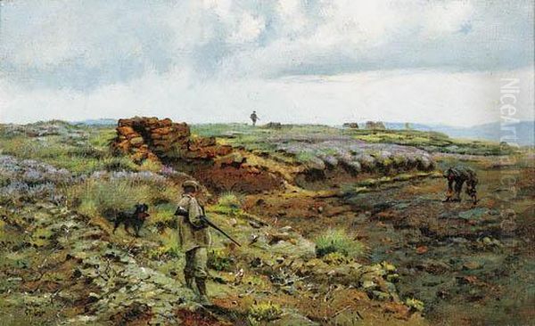 Grouse Shooting, Blubberhouses, North Yorkshire Oil Painting by George Edward Lodge