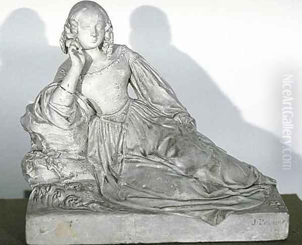 La Poétesse Louise Colet (1810-1876) Oil Painting by James Pradier