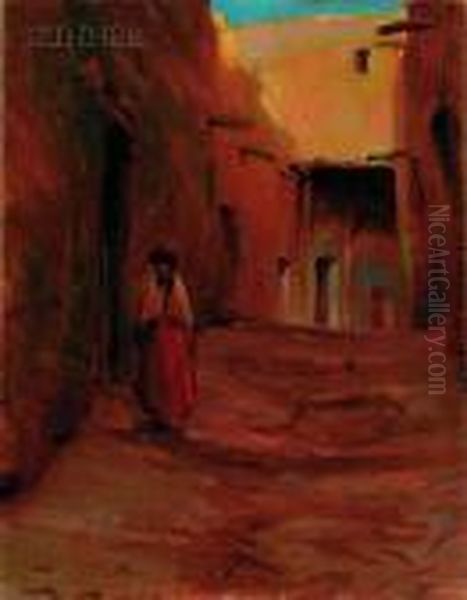 Algerian Street With Figure Oil Painting by Robert Henry Logan