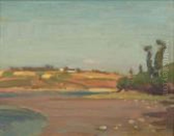 Bright Sky Over Hillside Oil Painting by Robert Henry Logan