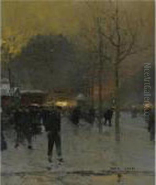 Place Des Ternes, Paris Oil Painting by Luigi Loir