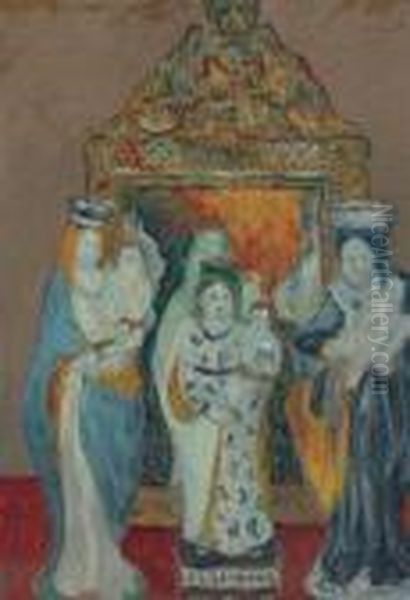 Trois Statuettes De Vierges Oil Painting by Gustave Loiseau