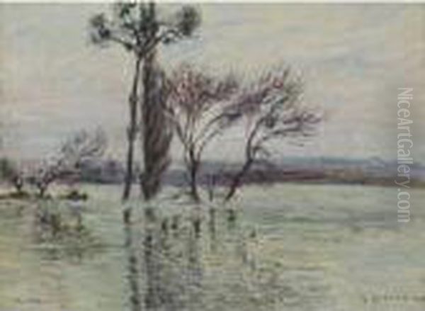 La Pointe De L'ile Submergee Oil Painting by Gustave Loiseau