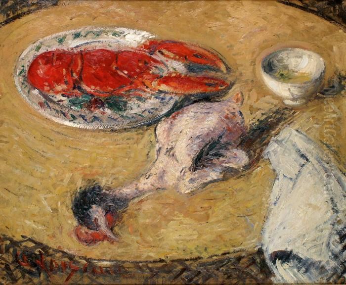 Nature Morte Au Homard Oil Painting by Gustave Loiseau