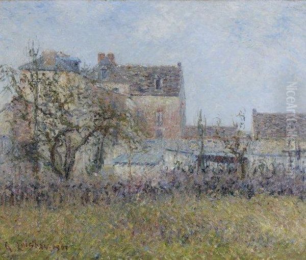 Matinee D'hiver, Maisons Au Vaudreuil Oil Painting by Gustave Loiseau