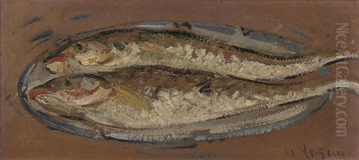 Les Deux Merlans Oil Painting by Gustave Loiseau