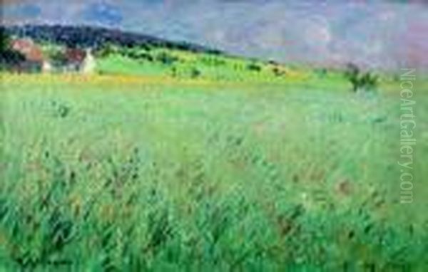 Les Avoines Grises, Environs De Louvieres, Eure, Circa 1929 Oil Painting by Gustave Loiseau
