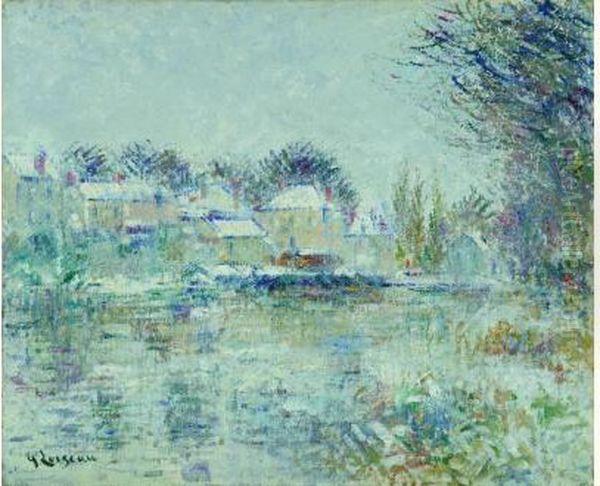  Le Loing A Moret, Effet De Neige  Oil Painting by Gustave Loiseau