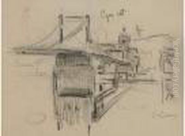  Le Pont Suspendu D'elbeuf  Oil Painting by Gustave Loiseau