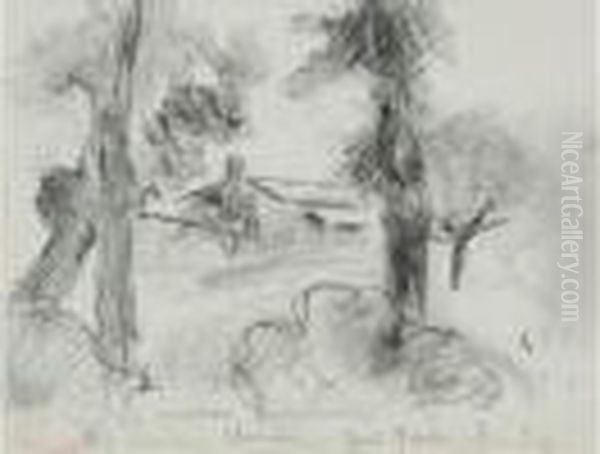  La Maison Richardeau, La 
Chaussee Chevroliere Pres Nantes, Loire-inferieure, 14 7bre 1914  Oil Painting by Gustave Loiseau