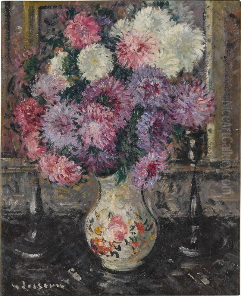 Vase De Fleurs Oil Painting by Gustave Loiseau