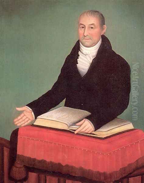 Reverend Jonas Coe 1820 Oil Painting by Ammi Phillips