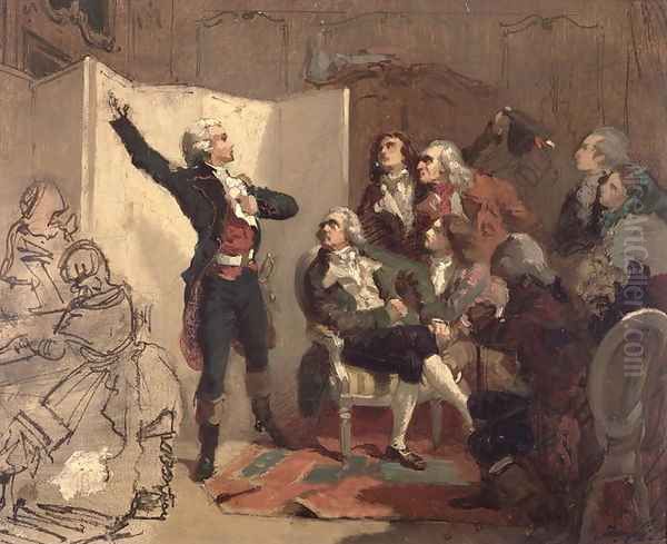 Claude Joseph Rouget de Lisle 1760-1836 singing the Marseillaise at the home of Dietrich, Mayor of Strasbourg, 26th April 1792 Oil Painting by Isidore Alexandre Augustin Pils