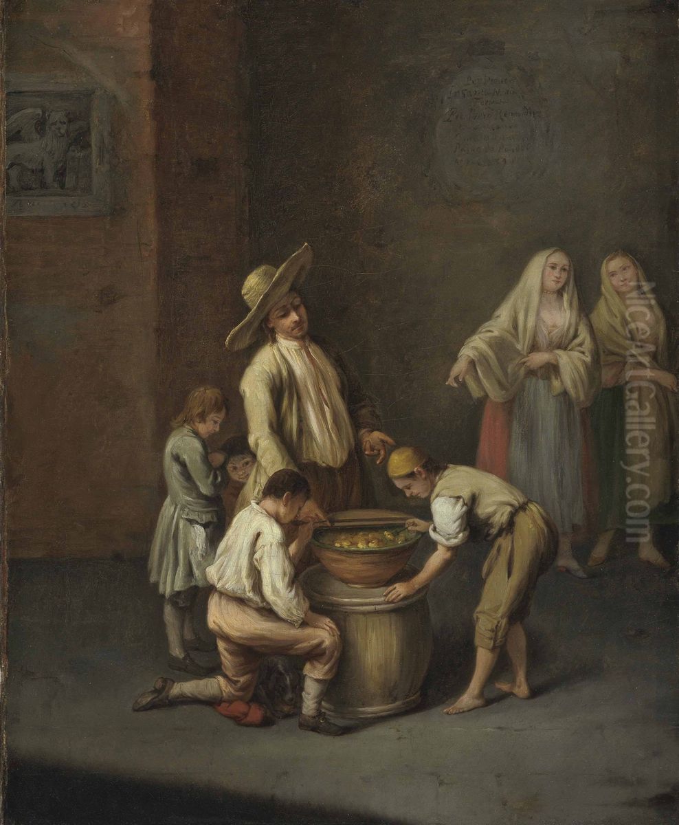 The Fritole Seller Oil Painting by Pietro Longhi