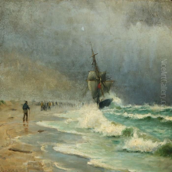 Wreck Oil Painting by Holger Peter Svane Lubbers