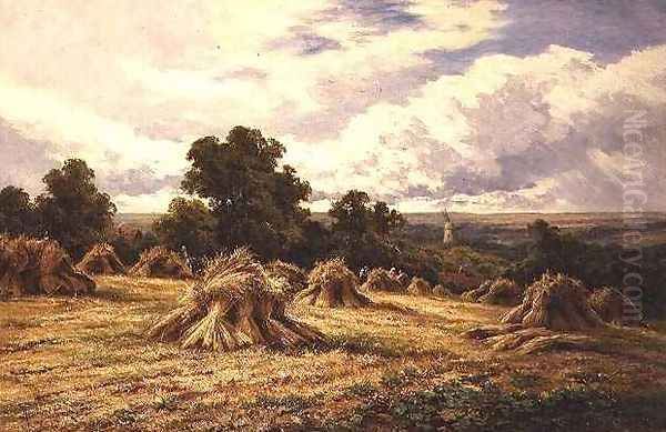 Harvested Field Oil Painting by Henry Hillier Parker