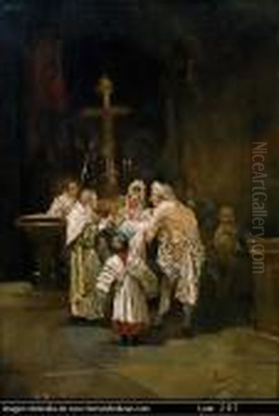 Untitled Oil Painting by Eugenio Lucas Villamil