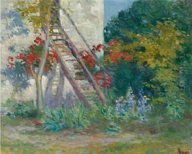 Rolleboise, L'escalier De L'atelier Oil Painting by Maximilien Luce