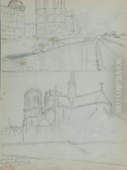 Vues De La Cathedrale Notre Dame Oil Painting by Maximilien Luce