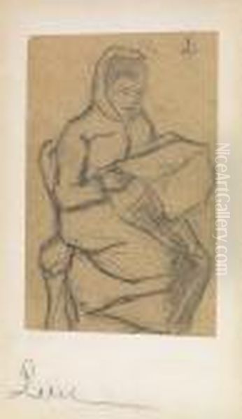 La Lecture Du Journal Oil Painting by Maximilien Luce