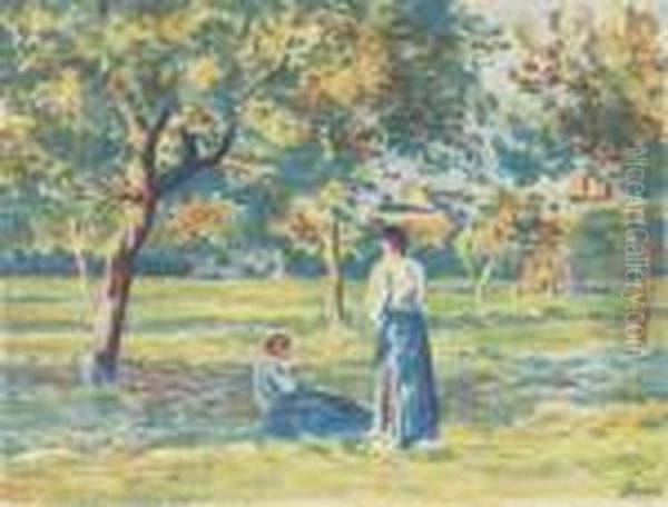 Environs De Gisors (mmes Pellet Et Luce). Oil Painting by Maximilien Luce