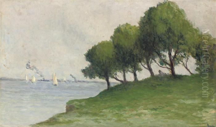 Le Boqueteau A Kermouster Oil Painting by Maximilien Luce