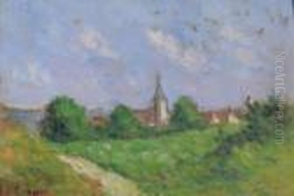 Village Oil Painting by Maximilien Luce