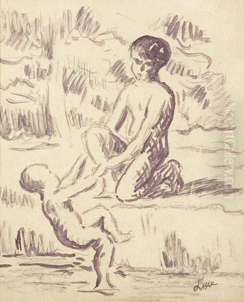 Etude D'enfant Assis Oil Painting by Maximilien Luce