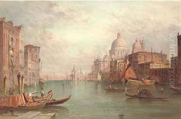 Santa Maria della Salute on the Grand Canal, Venice Oil Painting by Alfred Pollentine