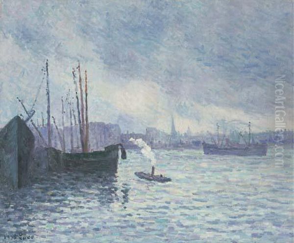 Le Port De Rotterdam Oil Painting by Maximilien Luce