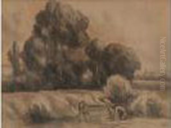  Enfants Pres De La Mare  Oil Painting by Maximilien Luce