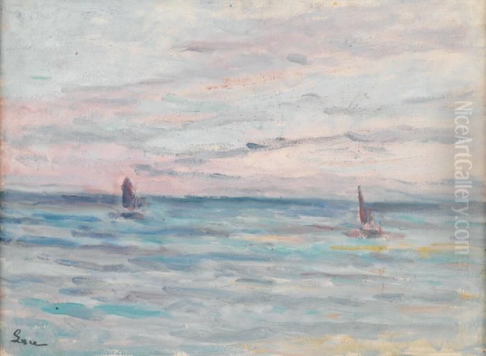 Bateaux En Mer Oil Painting by Maximilien Luce