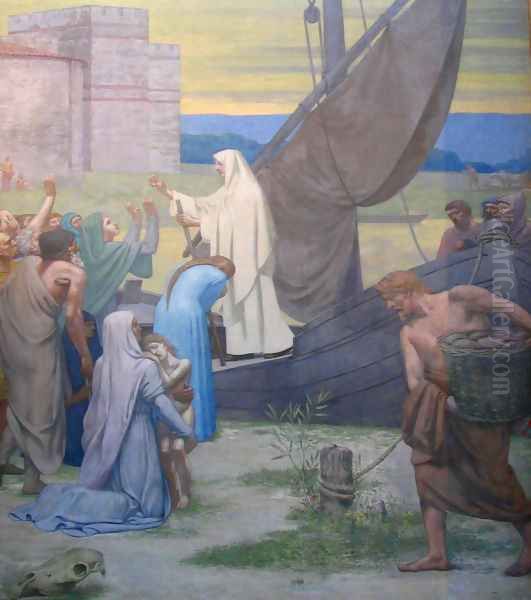 Life of St. Genevieve Oil Painting by Pierre-Cecile Puvis De Chavannes
