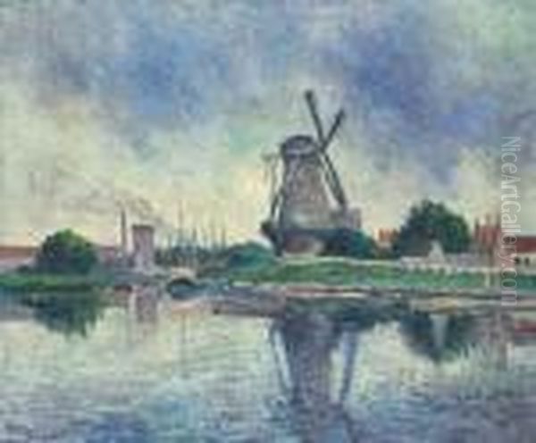 Moulin En Hollande Oil Painting by Maximilien Luce
