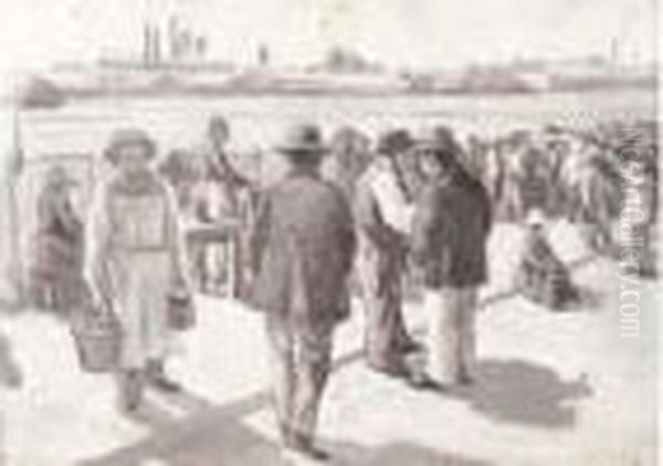 Au Marche. Oil Painting by Maximilien Luce