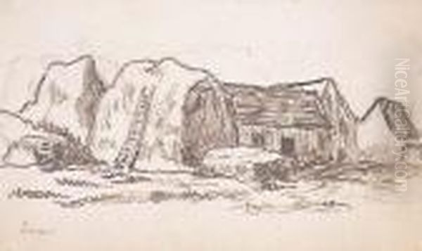 Ferme Et Meules De Foin Oil Painting by Maximilien Luce