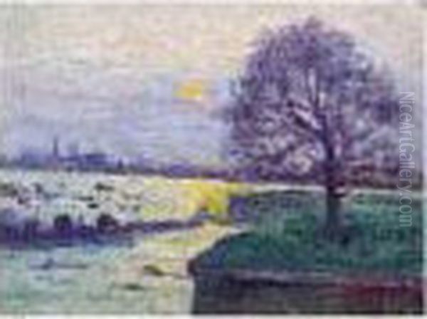 Fortifications A Bercy Oil Painting by Maximilien Luce