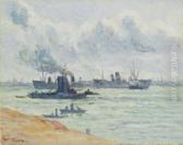 Le Port De Rotterdam Oil Painting by Maximilien Luce