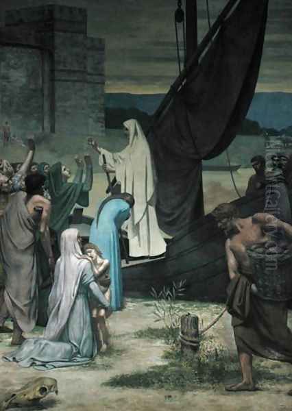 St. Genevieve Bringing Supplies to the City of Paris after the Siege Oil Painting by Pierre-Cecile Puvis De Chavannes