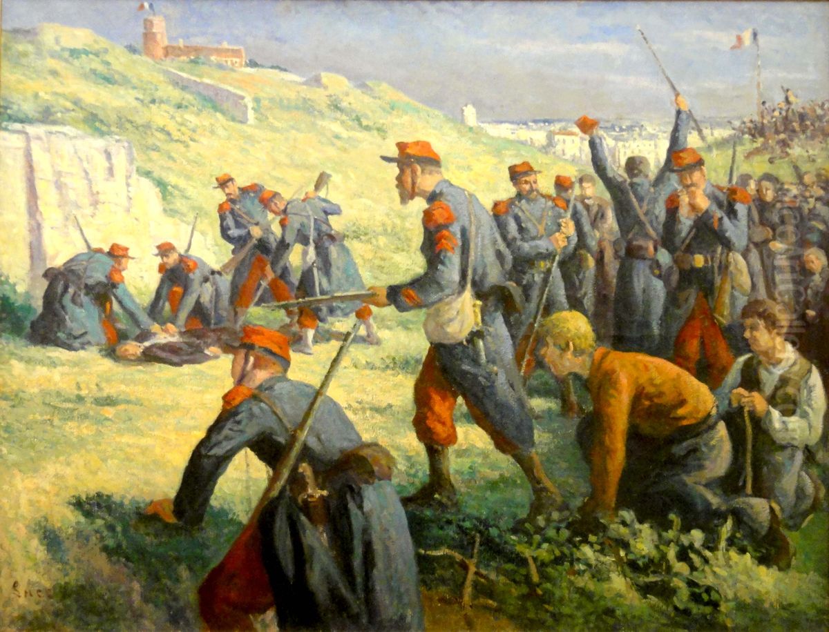 L'execution De Varlin Oil Painting by Maximilien Luce