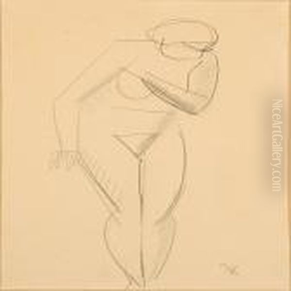 Female Model Oil Painting by Vilhelm Lundstrom