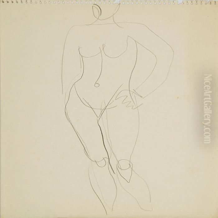 Three Model Studies Oil Painting by Vilhelm Lundstrom