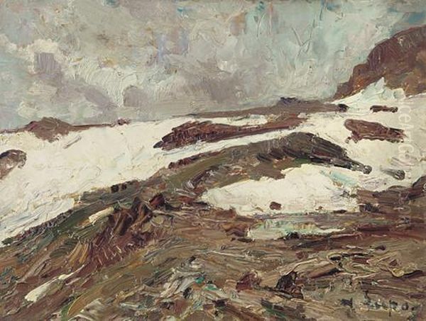 Ultima Neve In Montagna Oil Painting by Alessandro Lupo