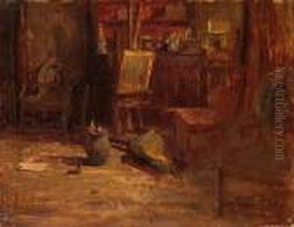 Interno Dello Studio Del Pittore Oil Painting by Alessandro Lupo