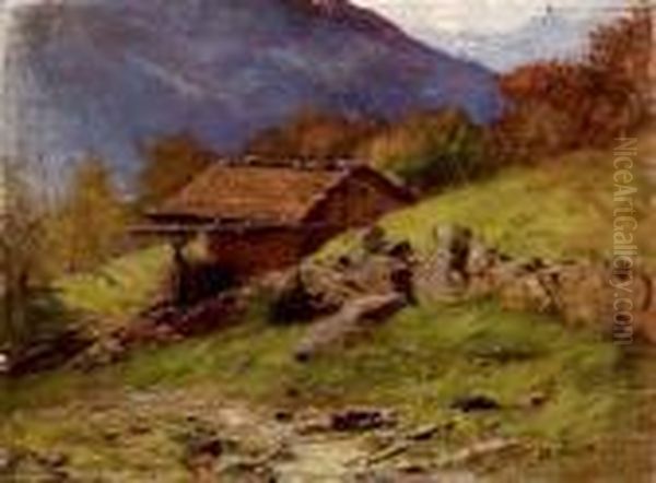 Paesaggio In Val D'aosta Oil Painting by Alessandro Lupo