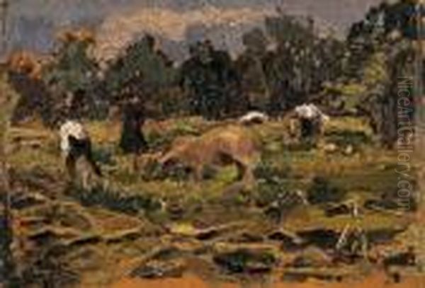 Lavoro Nei Campi Oil Painting by Alessandro Lupo