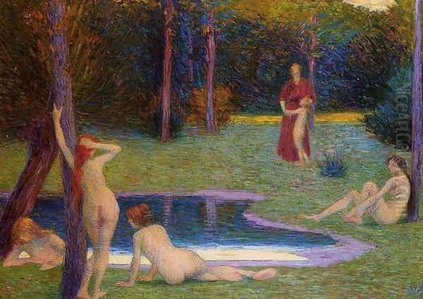 Bathers in the Evening Oil Painting by Hippolyte Petitjean